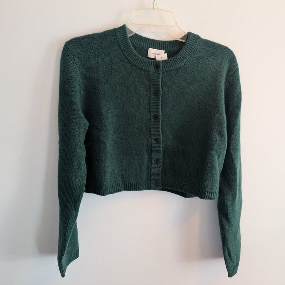 Aritzia Luxe Cashmere Sicily Cardigan NWT Forest Green - Picture 5 of 11